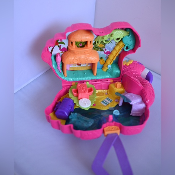 Polly Pocket Flamingo Party Playset Only- Missing Accessories - Picture 2 of 11
